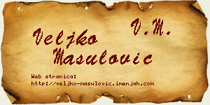 Veljko Mašulović vizit kartica